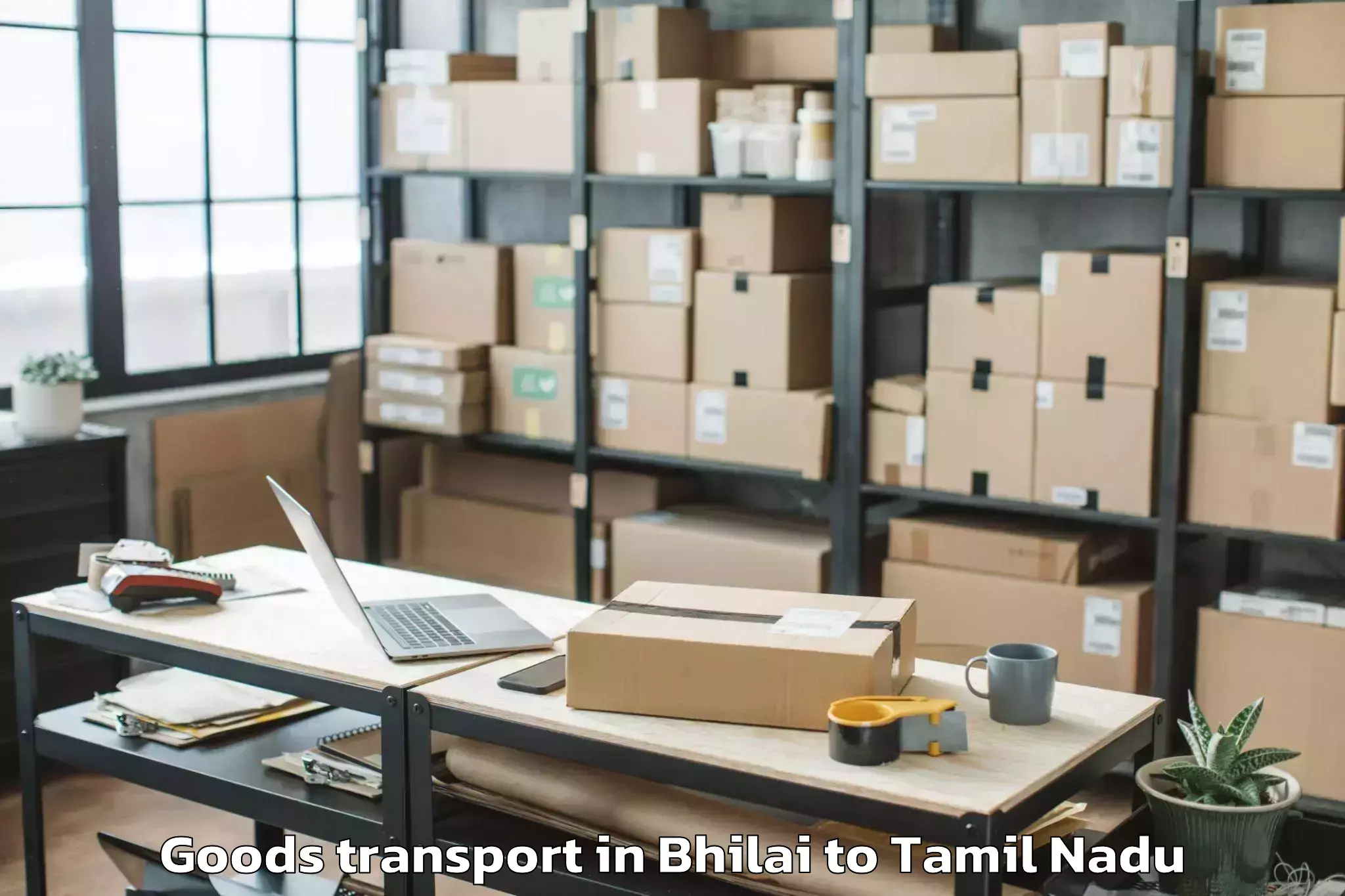 Trusted Bhilai to Thiruthuraipoondi Goods Transport